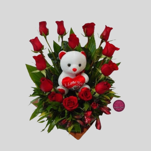 Corazón en Rosas y Peluche