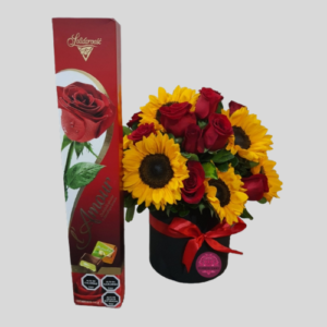 Rosas Girasoles y Bombones