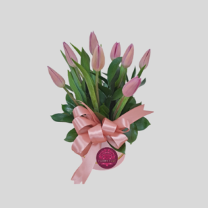 Box en 10 tulipanes rosados