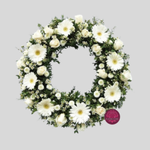 Corona en gerberas y maules