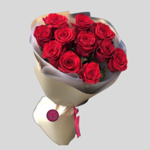 12 Rosas Rojas en Ramo