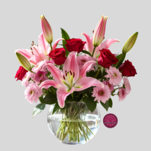 Pecera en Rosas y lirios