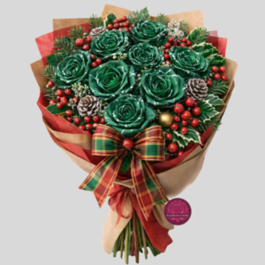 Rosas Navideñas en Ramo