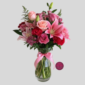 Florero en Rosas y Lirios