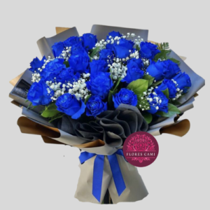 24 Rosas Azules en Ramo
