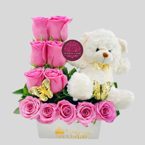 Arreglo Rosado y Peluche