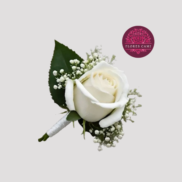 Botonier con Rosa Blanca