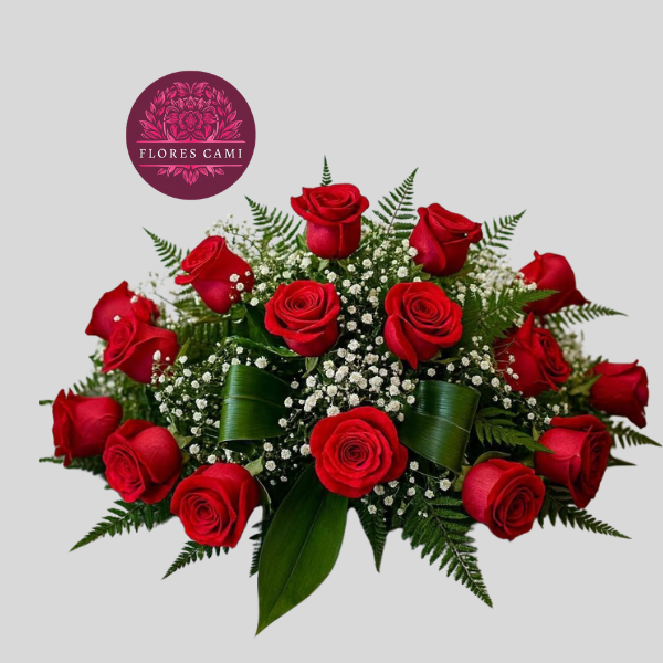 Cojin en Rosas Rojas