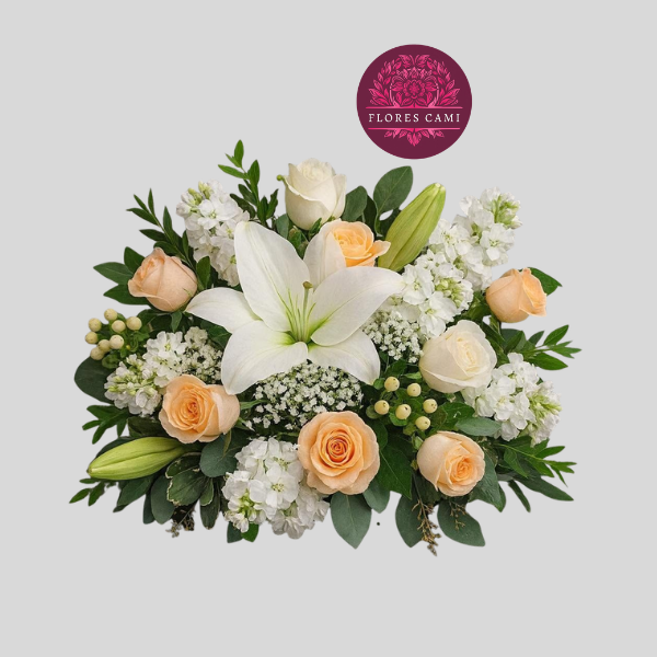 Centro de mesa en tonos pasteles