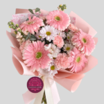 Ramo con 5 Gerberas Rosadas Pastel
