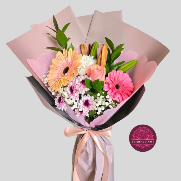 Ramo con Gerberas, Rosas y Lirios