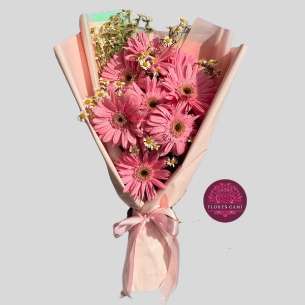 Ramo con 7 Gerberas Rosadas
