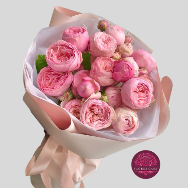 Ramo con 10 peonias y Fina Envoltura