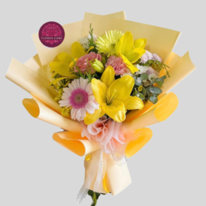 Ramo con Gerberas y Lirios Amarillos