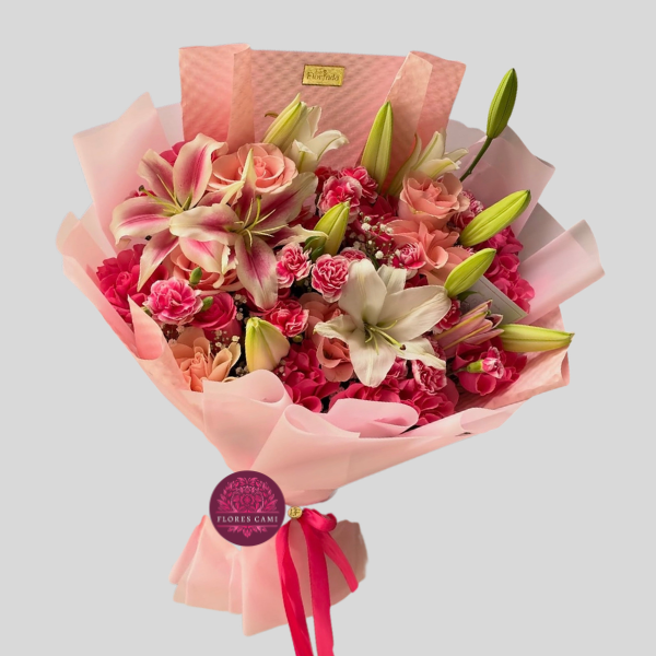 Ramo con Rosas Bicolor y Lirios