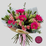 Lirios, Rosas y Gerberas en Ramo