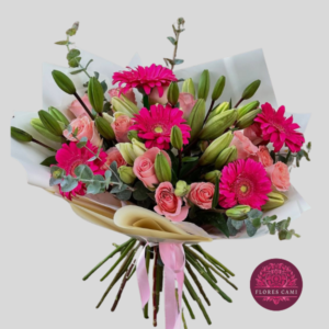 Lirios, Rosas y Gerberas en Ramo
