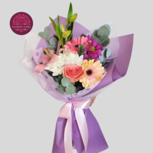 Ramo con Flores en Tonos Pasteles